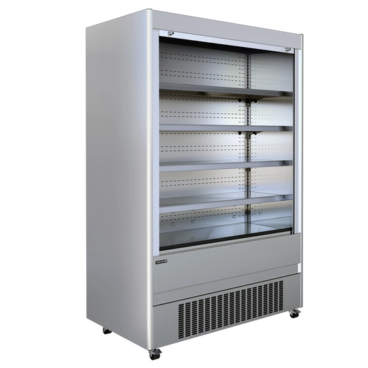 Tefcold 1512mm Refrigerated Multideck (MCX150M) side view with open shutter