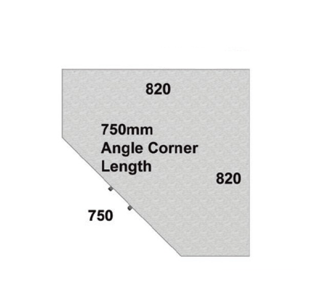 Stainless steel corner wall cupboard side measurements plan view