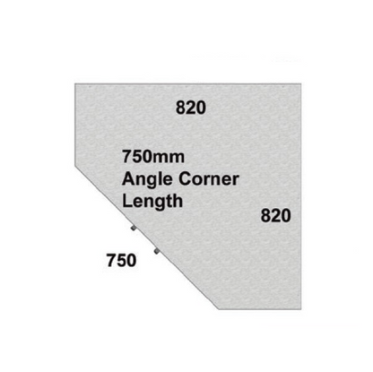Stainless steel corner wall cupboard side measurements plan view