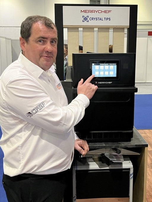 James of Kitchen Solutions at Merrychef stand with Connex12e