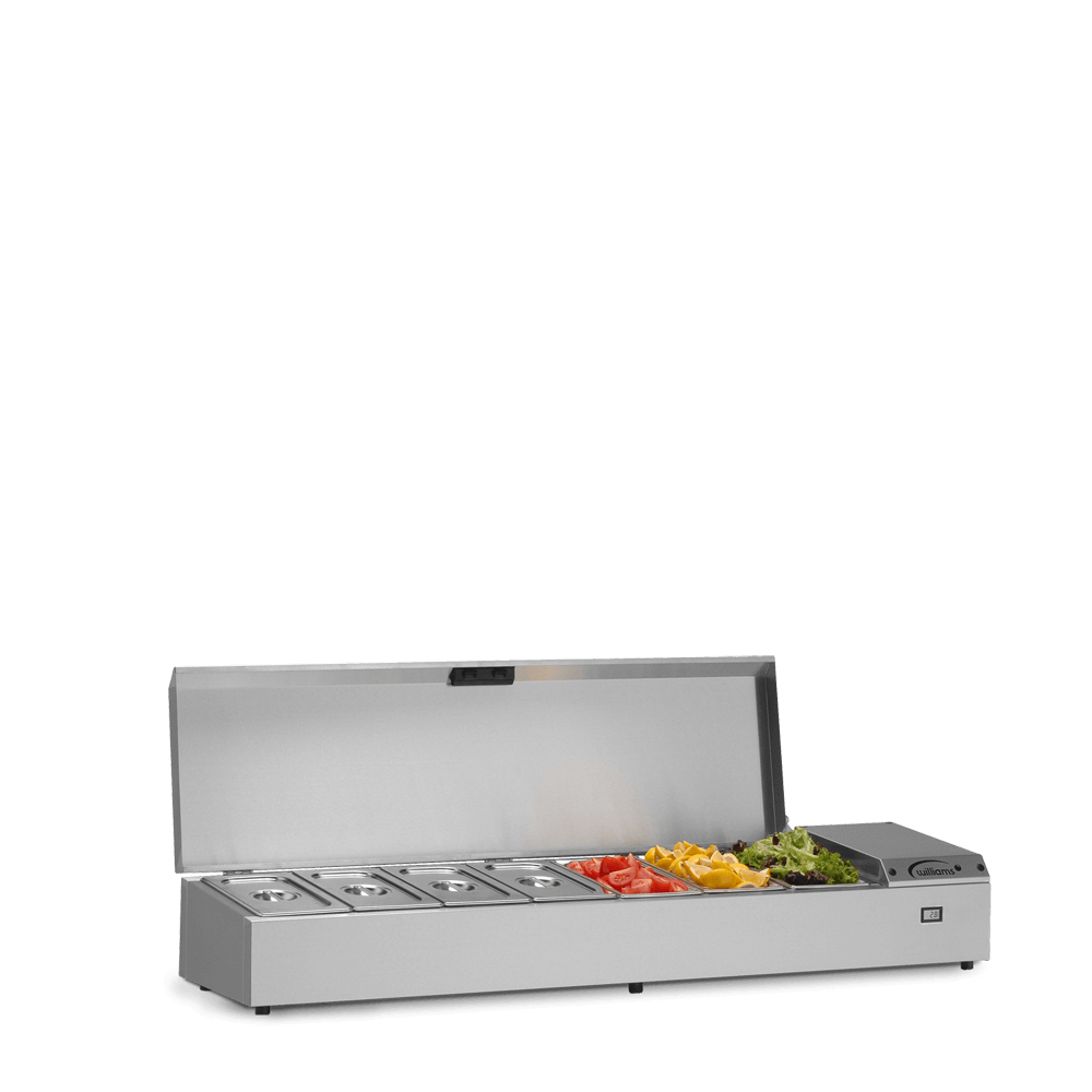 Williams Refrigerated Topping Unit (TW15) with open lid and 3 full pans