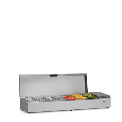 Williams Refrigerated Topping Unit (TW15) with open lid and 3 full pans
