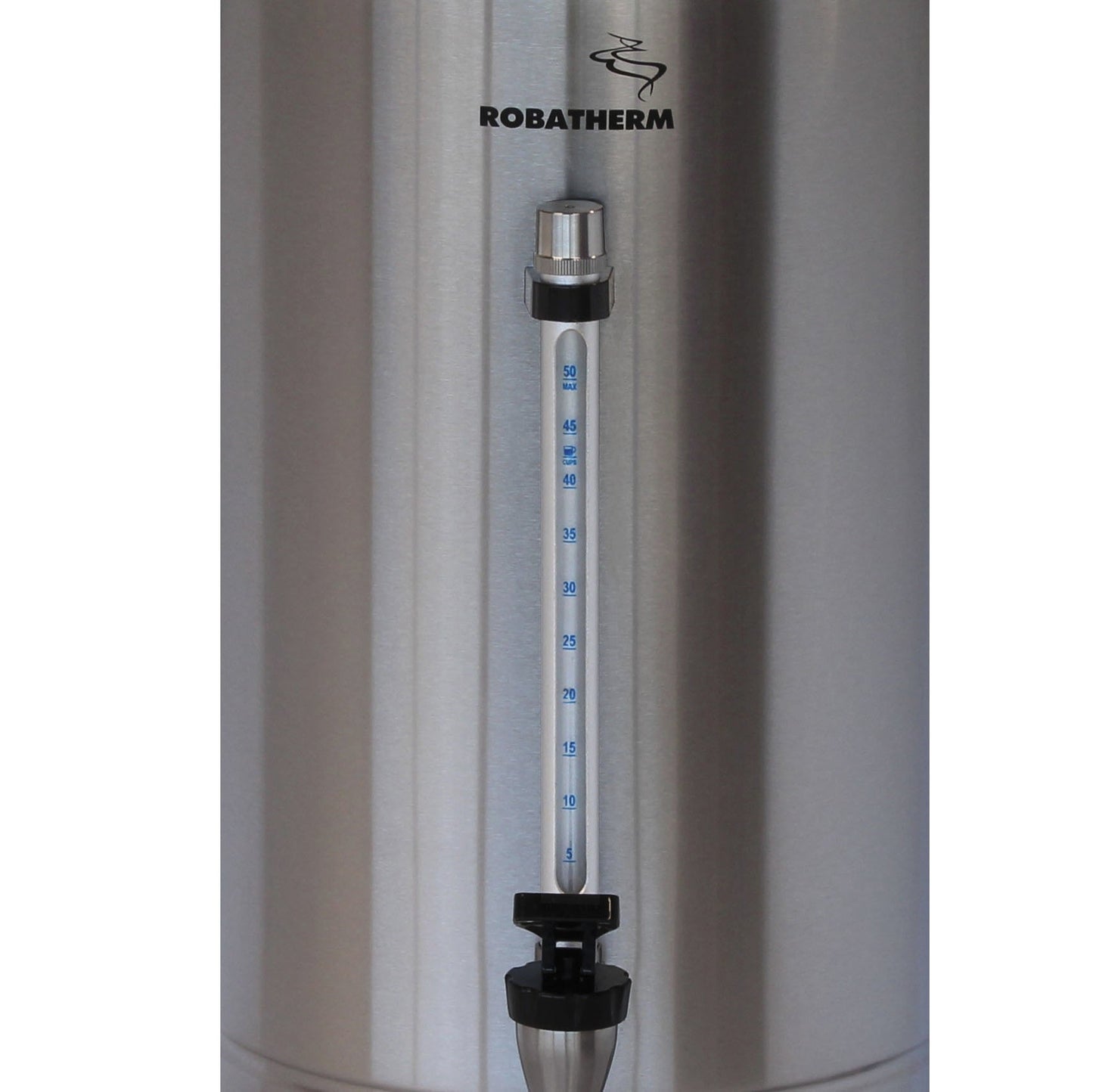 Roband Urn close up on water level indicator