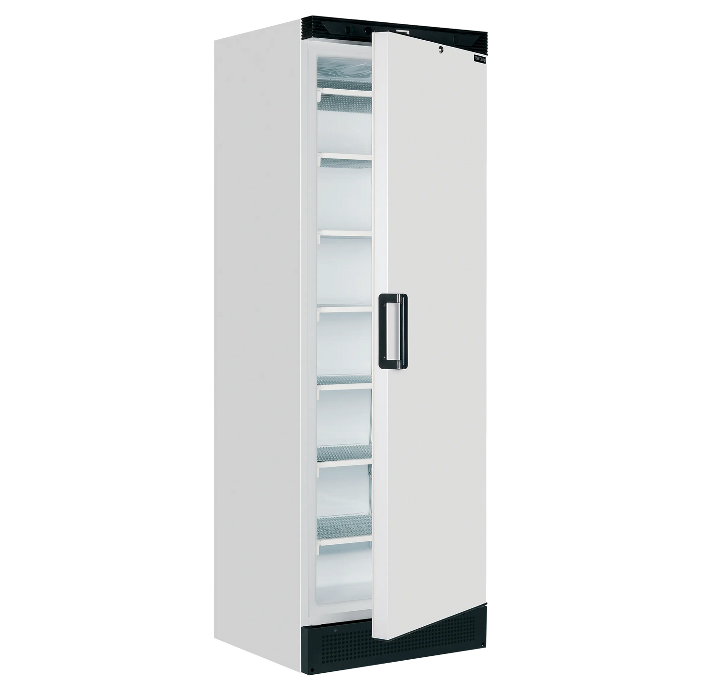 Tefcold 300L Single Door Freezer (UFFS371SD) front left view with open door
