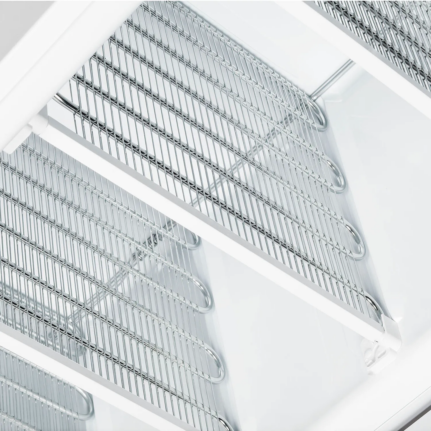 Tefcold 300L Single Door Freezer (UFFS371SD) chrome shelves close up 