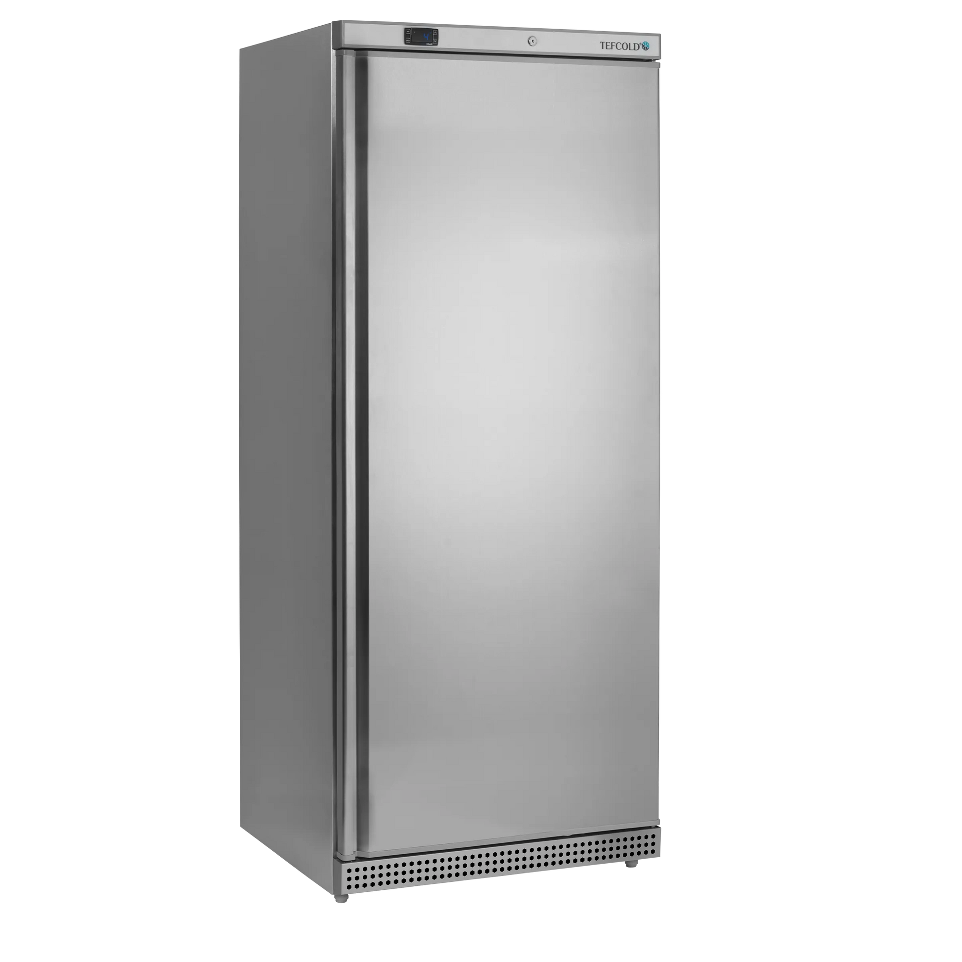 Tefcold 620L Single Door Refrigerator (UR600X1) stainless steel exterior and closed door
