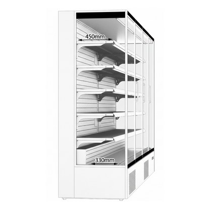Prodis 1310mm Refrigerated Multideck, Black (XMD1250-MK2-K) shelf dimensions