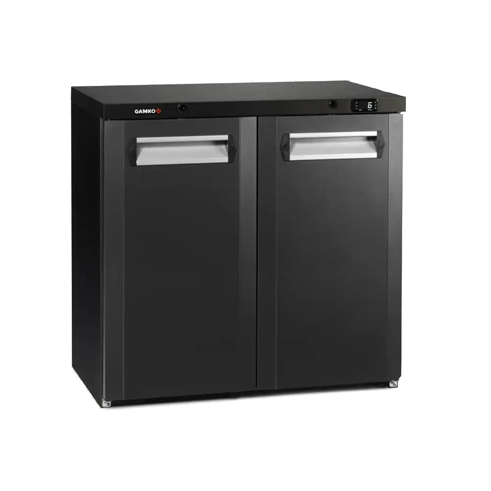 Gamko Bottle Cooler (MG3/300) in black with black solid doors