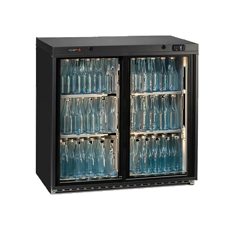 Gamko Bottle Cooler (MG3/300) in black with sliding doors
