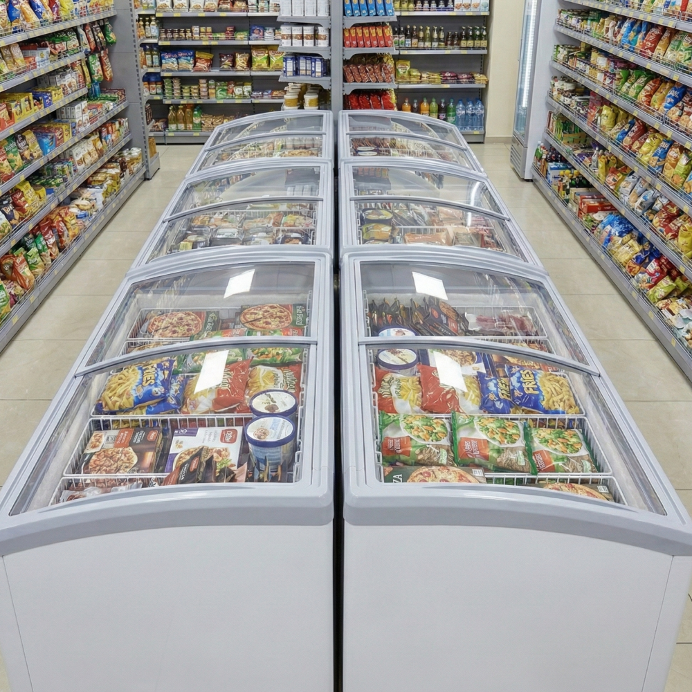 Three Prodis 546L Display Chest Freezer (NVC5) back to back 