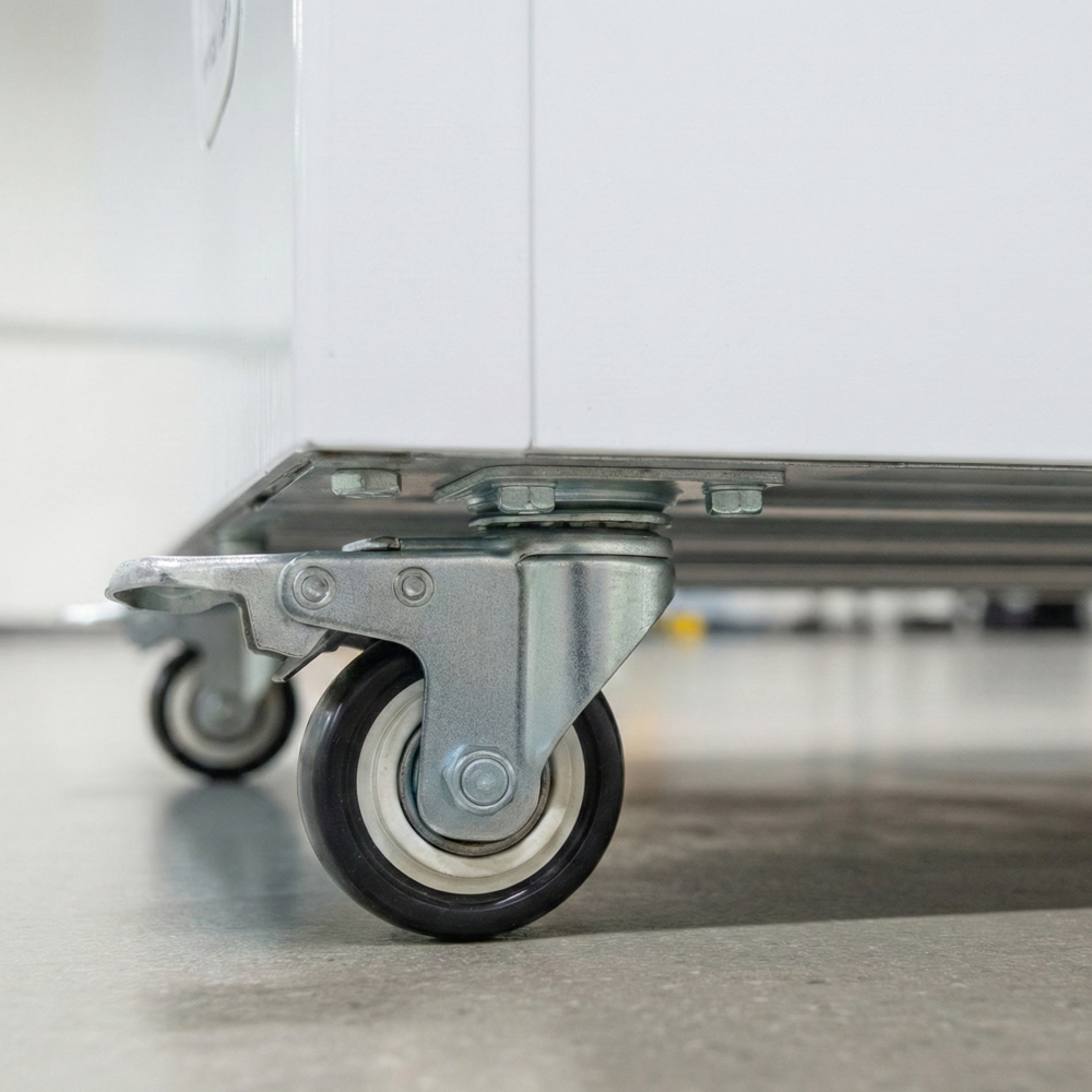 Prodis 546L Display Chest Freezer (NVC5) close up on castors
