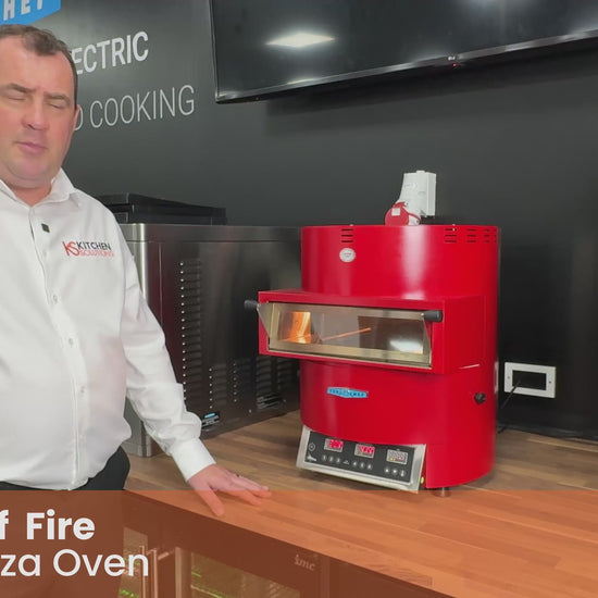 Showing the Turbochef Fire Pizza Oven in action