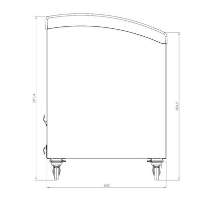 Sterling Pro 461L Display Chest Freezer (SPC461GC) diagram with dimensions