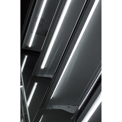 Prodis 1300mm Multideck in white, lighting XMD1250-P-FGD-W