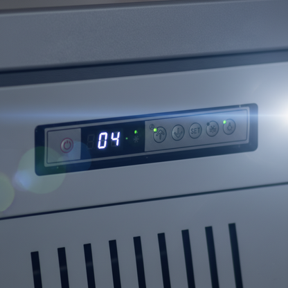 Prodis 1664L Triple Door Refrigerator (XPD1850-P-G-LE) close up on control panel