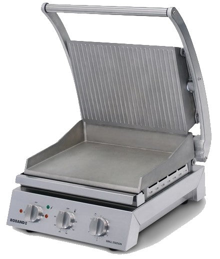 Roband Panini Grill GSA610R Ribbed Top, Smooth Bottom